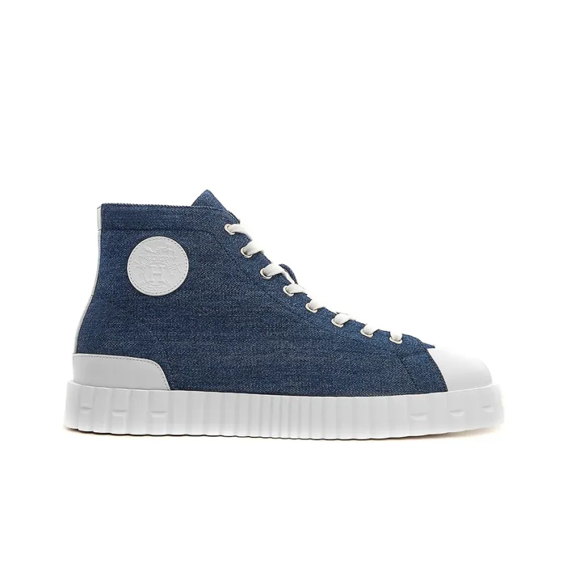 HERMES Climb Skateboard Shoes Men High Top Dark Blue-1