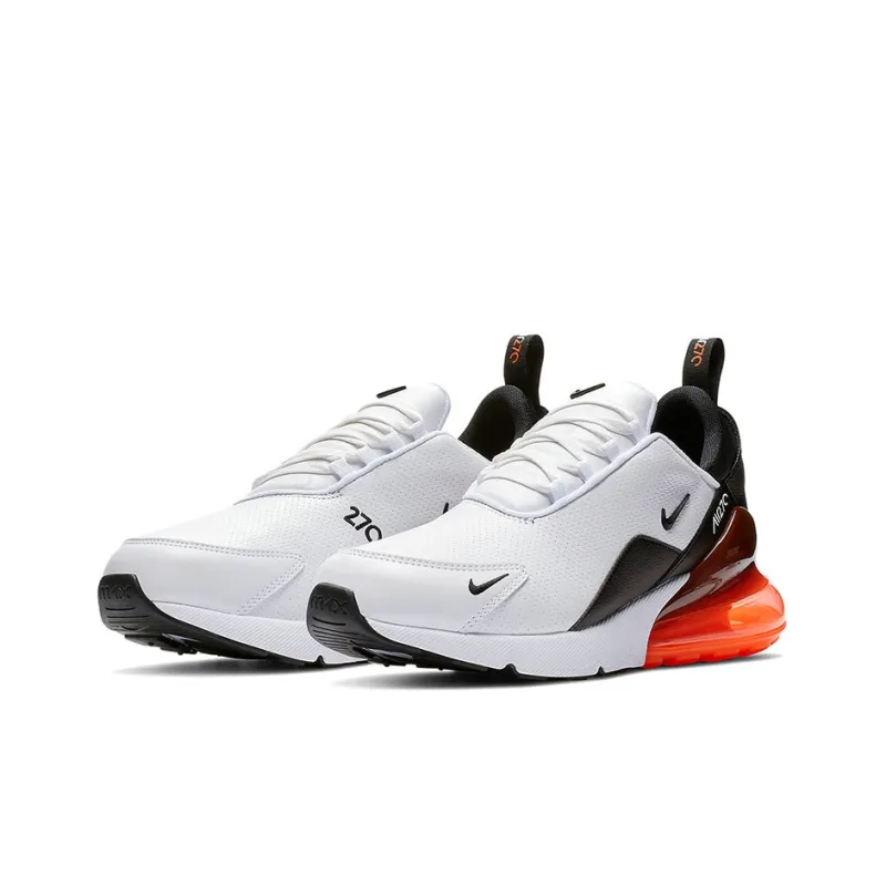 Nike Air Max 270 Leather White Black Hyper Crimson-2