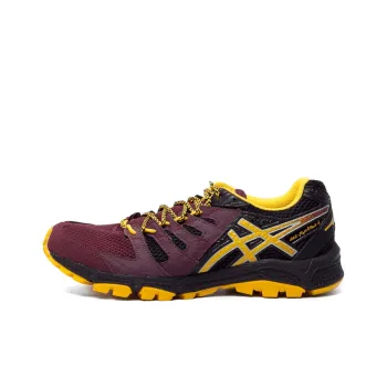 Asics Gel-Fujiattack 4 Anti-Slip And Wear-Resistant Breathable Low-Top Running Shoes Men's Burgundy Yellow
