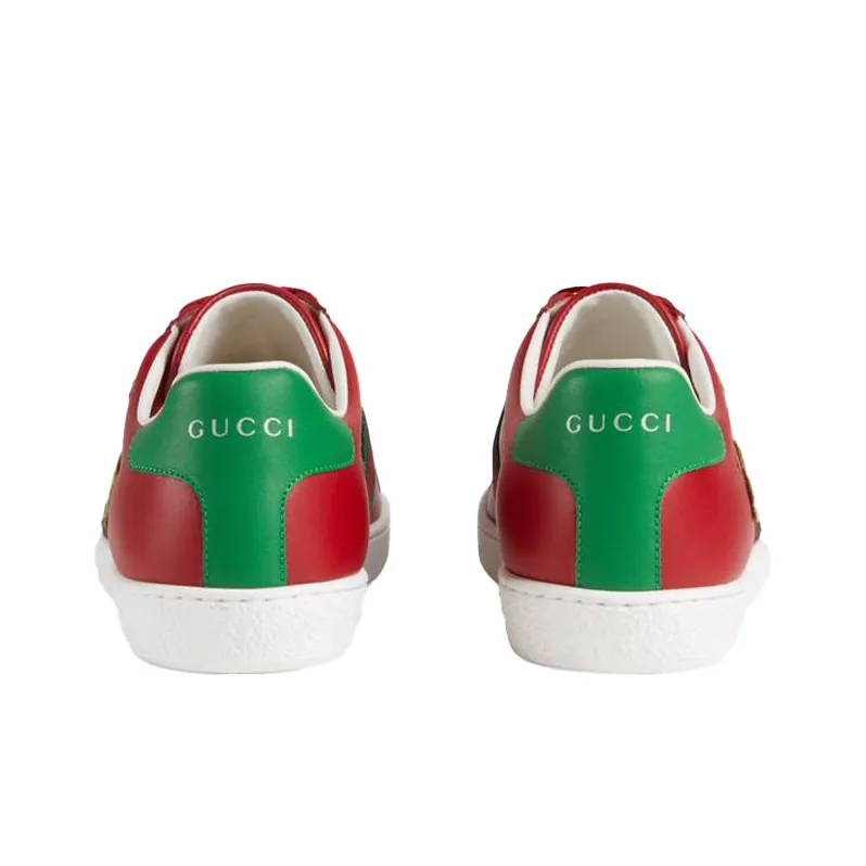 GUCCI ACE Low Top Stylish Skateboarding Shoes Women's Furong Red-3