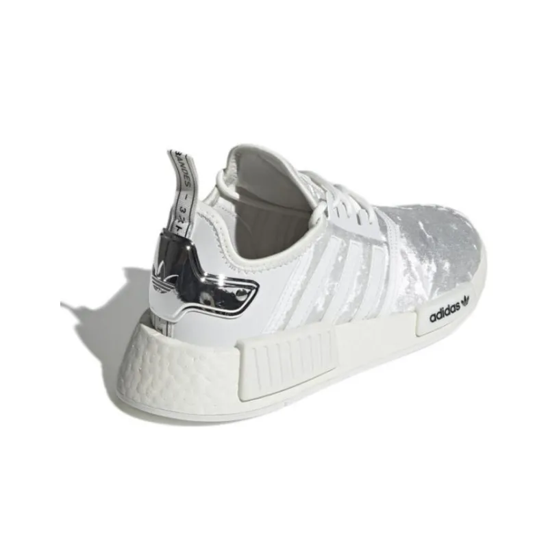 Adidas Nmd R1 Velour White Silver Women's-3