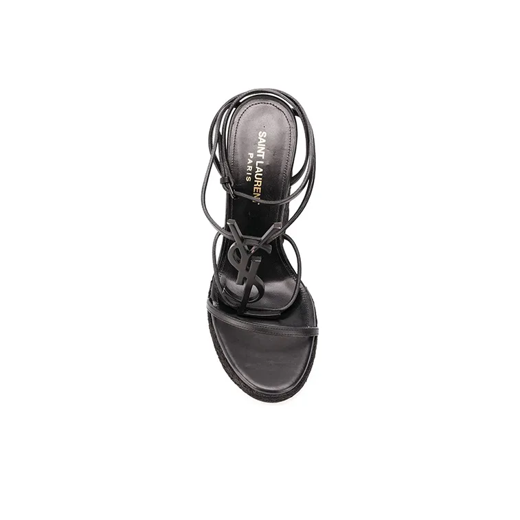 SAINT LAURENT Cassandra 115mm Wedge Sandals-3