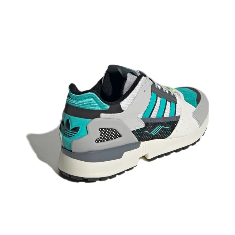 Adidas Originals ZX 10000 Wear-Resistant Slip-Resistant Low-Top Running Shoes Men's Gray Blue Patchwork-3