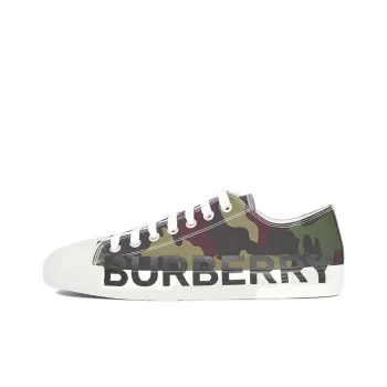 Burberry Logo print Lace up Sneaker Green Camo