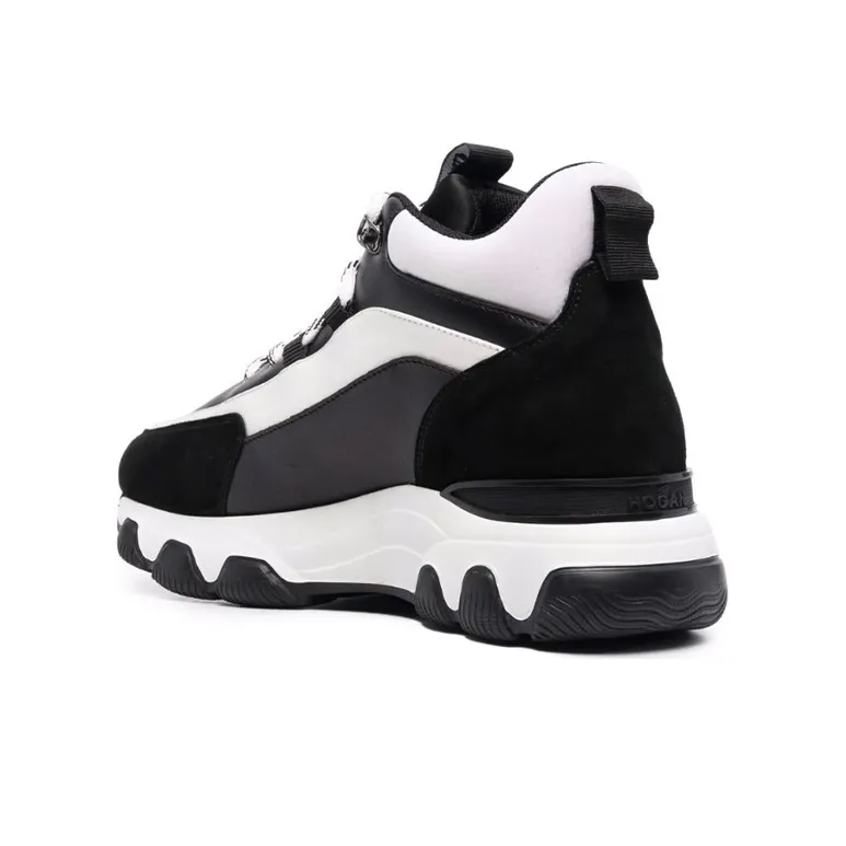 HOGAN Hyperactive Cushioning Anti-Slip And Wear-Resistant High-Top Running Shoes Women's Black White-2