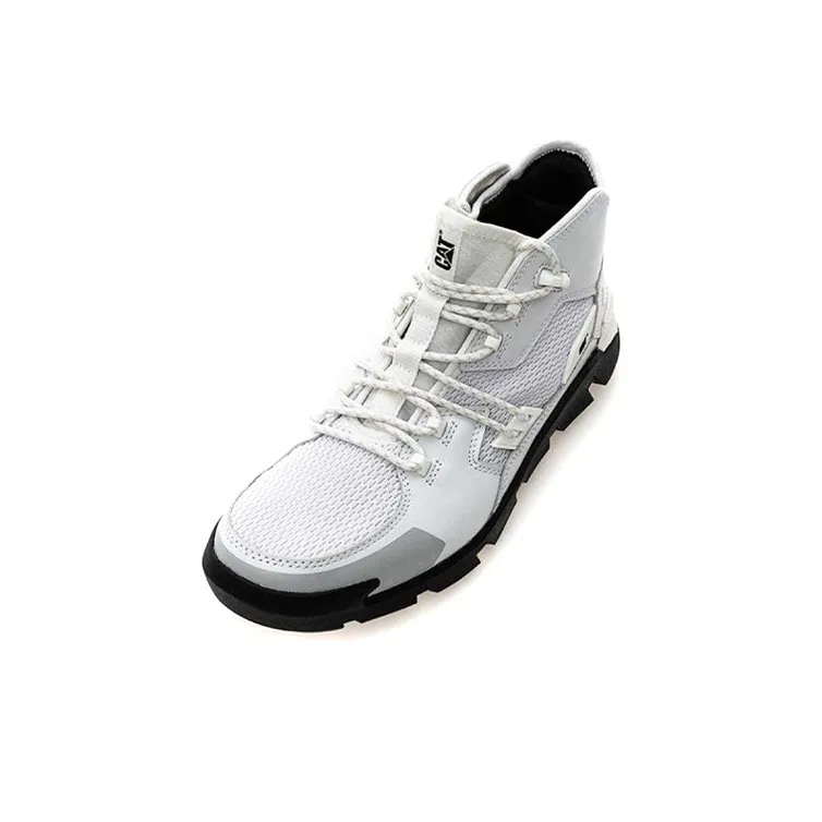 CAT Crail Mid Cushioning Anti-Slip And Wear-Resistant Mid-Top Trekking Shoes Men's Silver White-2