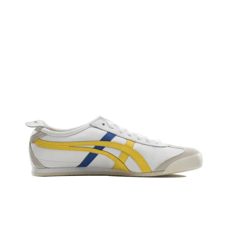 Onitsuka Tiger MEXICO 66 Slip Resistant Low Top Casual Shoes Unisex White Yellow Blue-1
