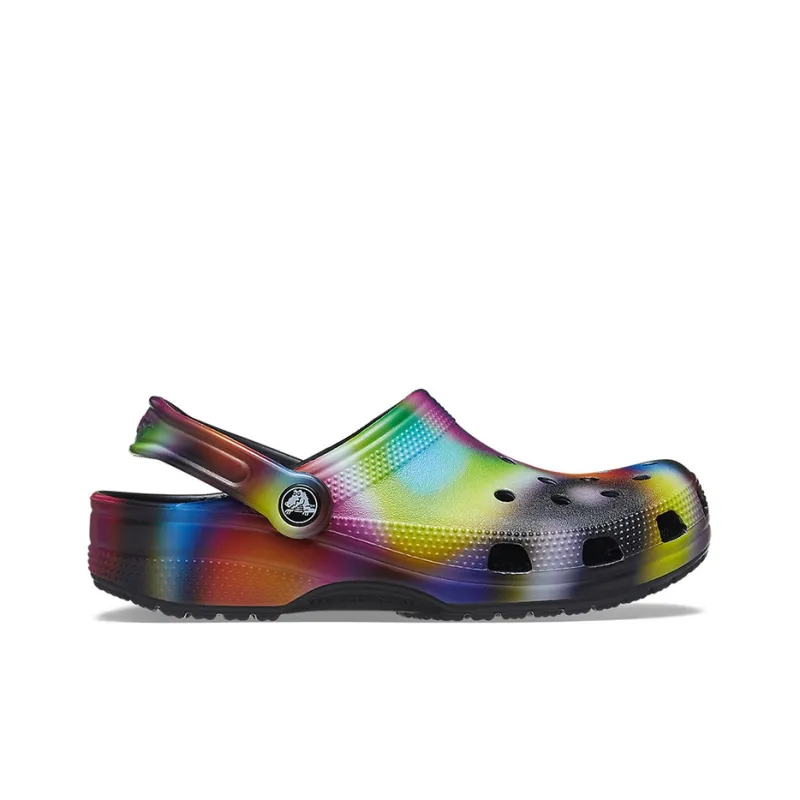 Crocs Colorful Crocs Beach Unisex Multi Color Black Sandals-1
