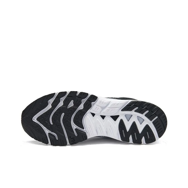 361° Cushioning Breathable Wear Resistant Slip Resistant Low Top Running Shoes Men's Carbon Black And White-4