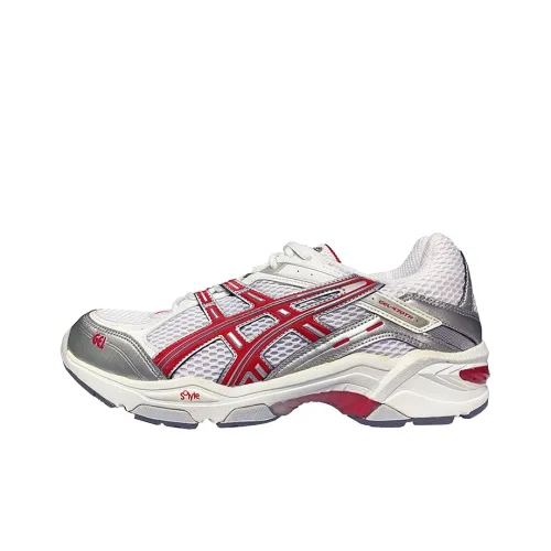 Asics Durable Breathable Low-Top Running Shoes Women's Silver Red D-Width