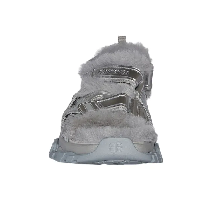Balenciaga Track Sandal 'Fake Fur   Silver'-2