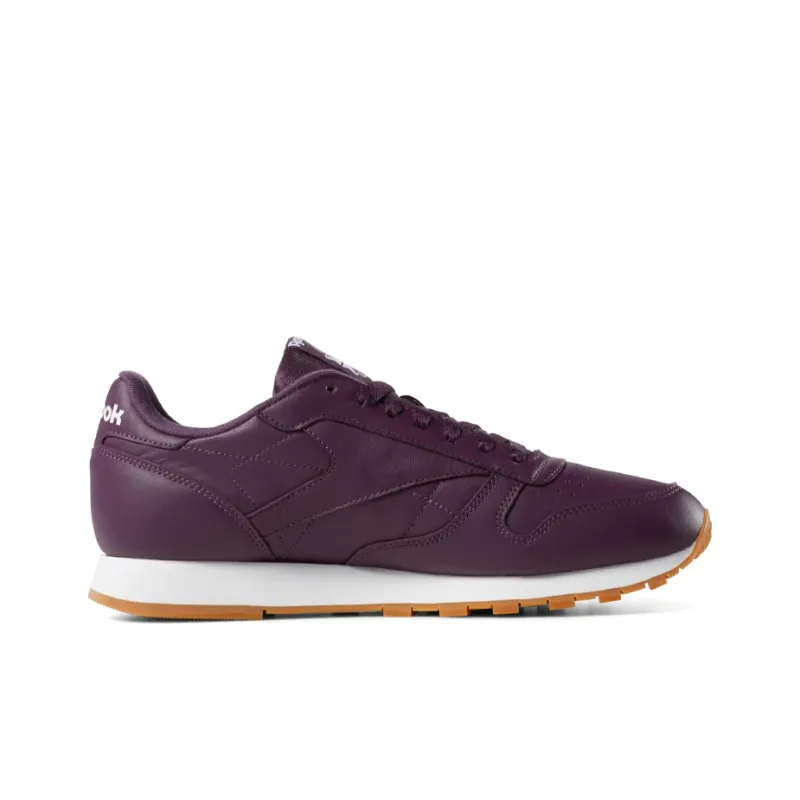 Reebok Classic Leather Running Shoes Men Low Top Grape Purple-1