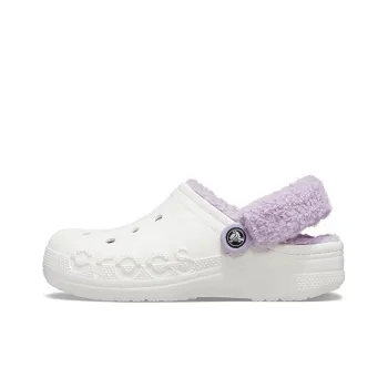 Crocs Classic Baya Lined Fuzz Strap Clog 'White Lila'