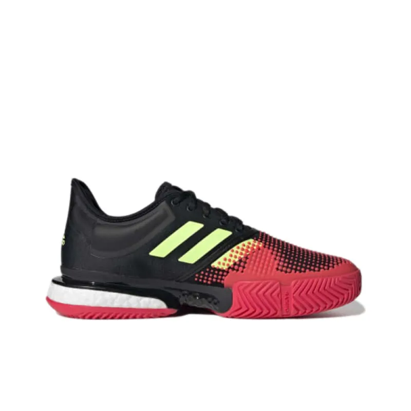 Adidas Solecourt Core Wear-Resistant Slip-Resistant Low-Top Tennis Shoes Men's Black Red-1