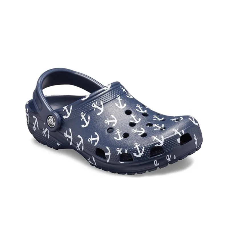 Crocs Classic Clog Printing Sandals Deep Blue-1