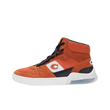 COACH CitySole Skateboard Shoes Men High Top Orange