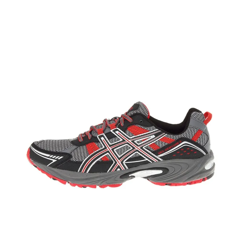 Asics Gel-Venture 4 Anti-Slip And Wear-Resistant Breathable Low-Top Running Shoes Men's Gray Red-0