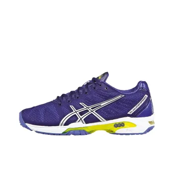 Asics Gel Solution Speed 2 Wear resistant And Lightweight Low Top Tennis Shoes Women's Purple White