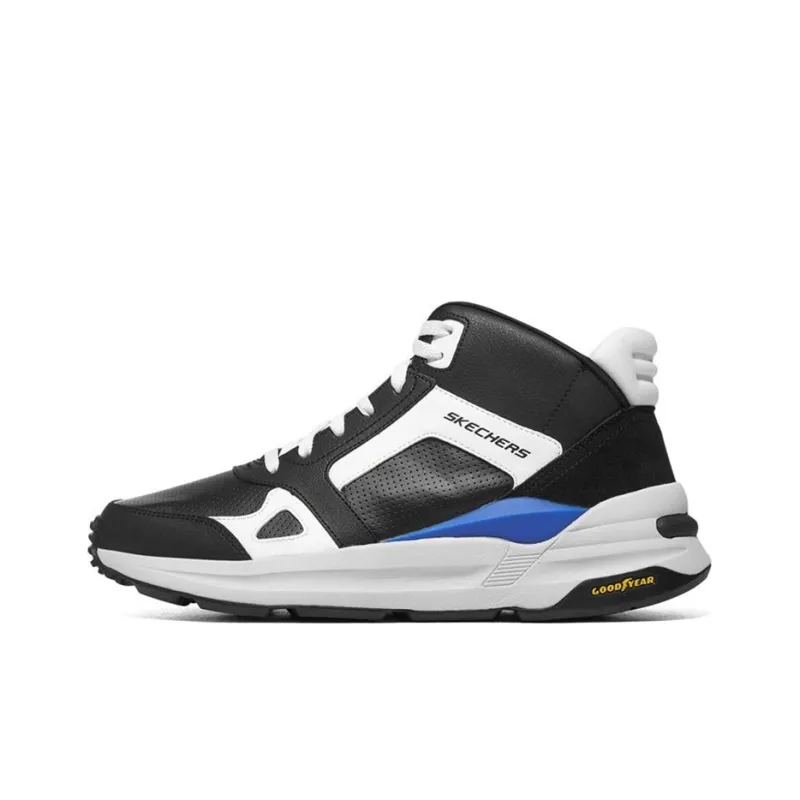 Skechers Global Jogger Anti Slip Wear Resistant Mid Top Casual Shoes Men's Black Blue-0
