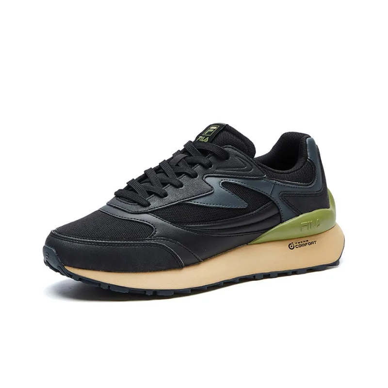 FILA Heritage FHT Cushioned Slip Resistant Coverage Low Top Running Shoes Men's Black Gray-1
