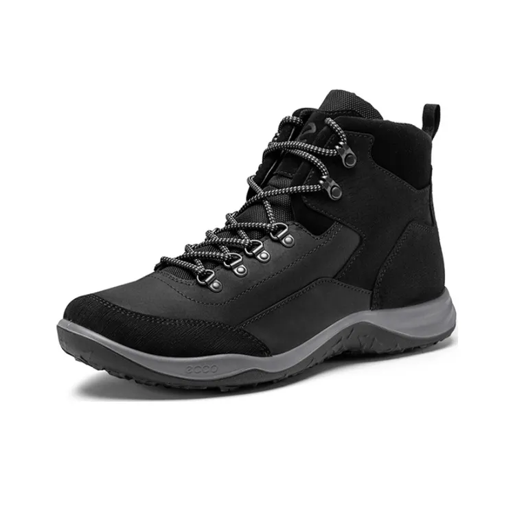 Ecco High Top Outdoor Casual Shoes Men's Black-1