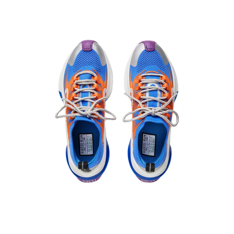 GUCCI Women's Run Sneaker 'Blue Orange' Women's-3