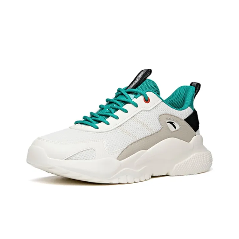 Anta Anti-Slip And Wear-Resistant Breathable Low-Top Running Shoes Men's White Green Gray-2