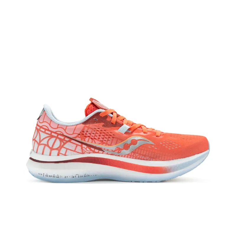 Saucony Endorphin Pro 2 Cushioned Wear Resistant Water Resistant Low Top Running Shoes Unisex Coral Red Orchid-1