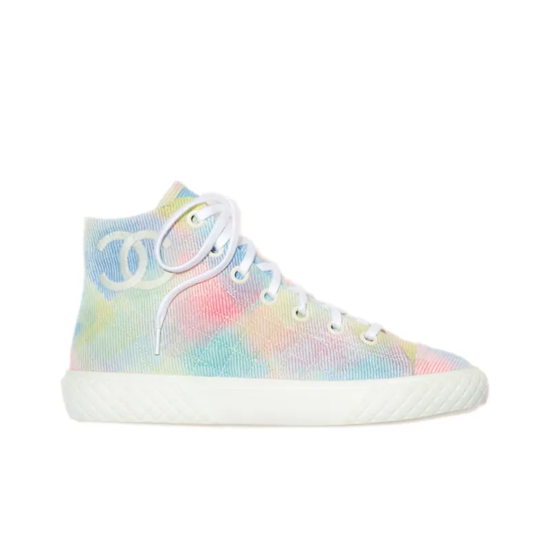 CHANEL Women's Printed Fabric Sneaker 'Pastel Multi Color' Women's-1