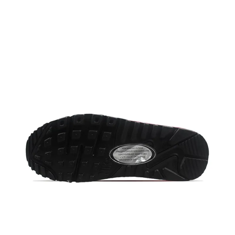 Nike Air Max 90 Cushioning Anti-Slip And Wear-Resistant Rebound Low-Top Casual Running Shoes GS Black Pink White-3