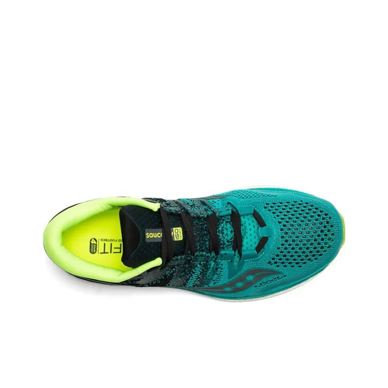 Saucony Freedom ISO2 Cushioned Anti-Slip And Wear-Resistant Lightweight Low-Top Running Shoes Men's Black Green-3