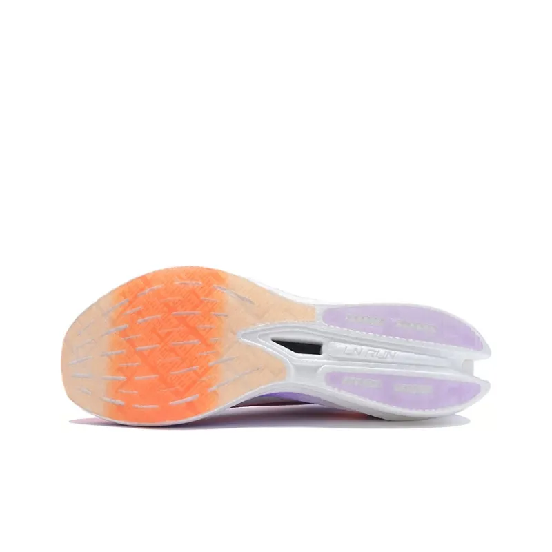 LINING Feidian 2 Elite Running Shoes Women's Low Top White Fluorescent/Grape Purple-4