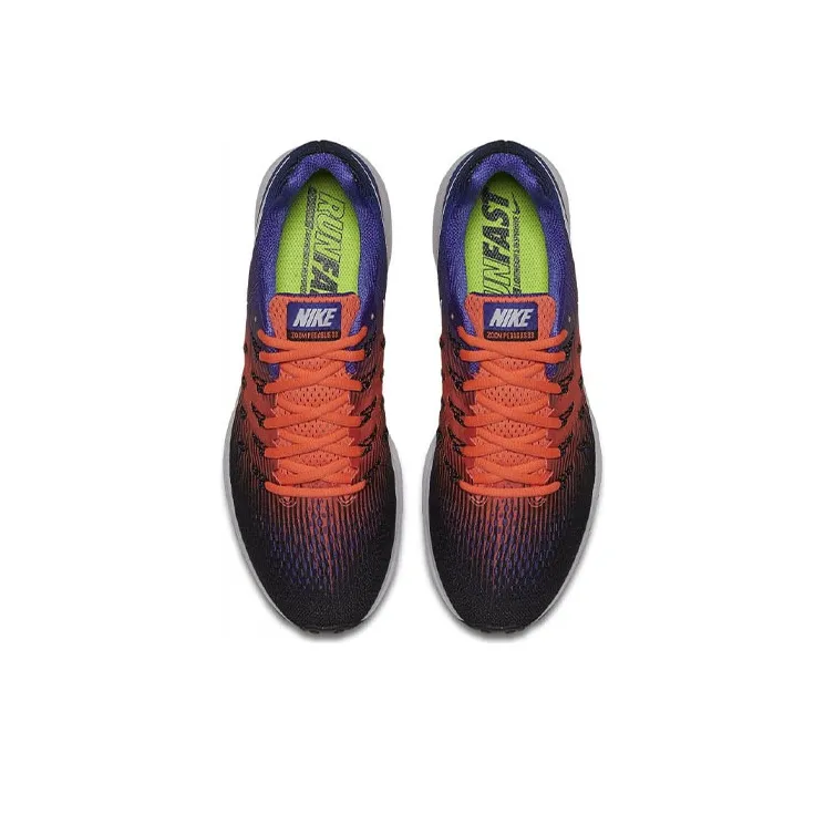 Nike Pegasus 33 Running Shoes Men Low Top Black/Orange-3