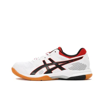 Asics Gel-Rocket 8 Wear-Resistant Low-Top Running Shoes Women's White Black Red