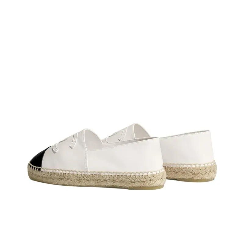 CHANEL Espadrilles Women's White Black-4