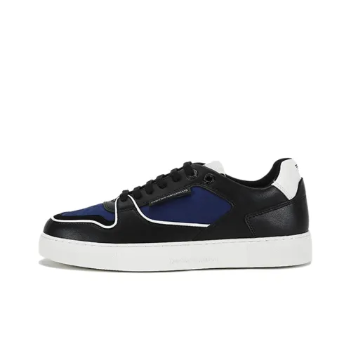 EMPORIO ARMANI Skateboard Shoes Unisex Low-Top Black/Blue