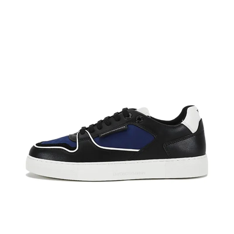 EMPORIO ARMANI Low Top Stylish Skateboarding Shoes Unisex Black Blue-0