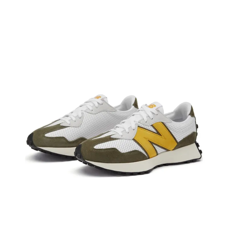 New Balance 327 White Yellow Olive-1