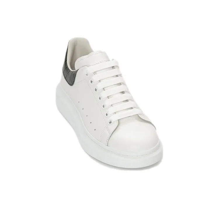 Alexander McQueen Oversized White Forest Green Embossed Croco-2