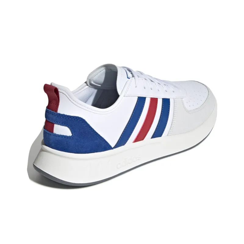 Adidas Court80s Cushioning Slip Resistant Low Top Tennis Shoes Men's White Blue Red-3