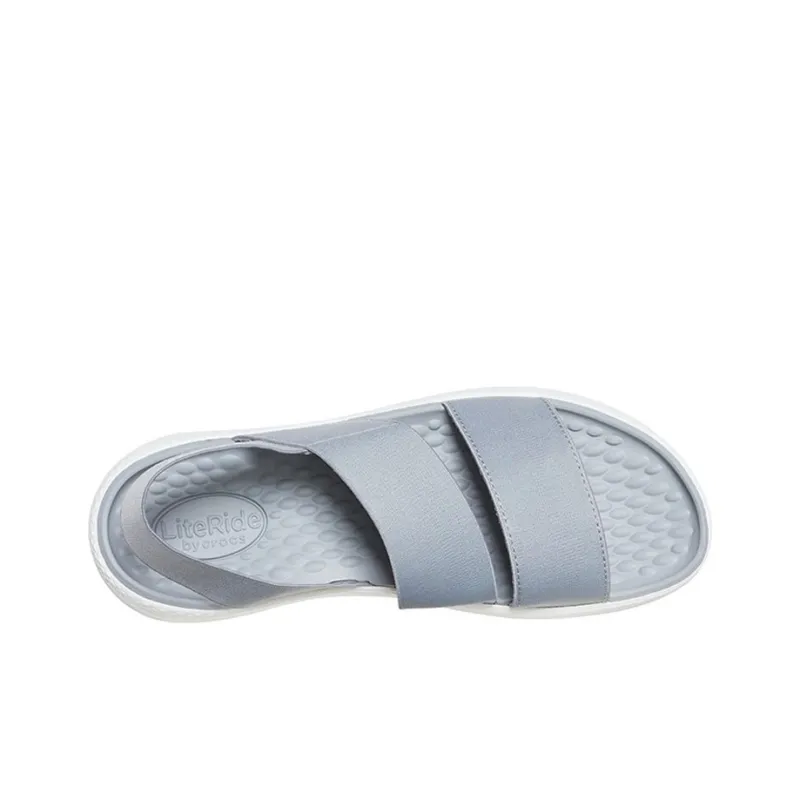 Crocs LiteRide Gray Light Blue Sandals 'Gray White' Women's-3