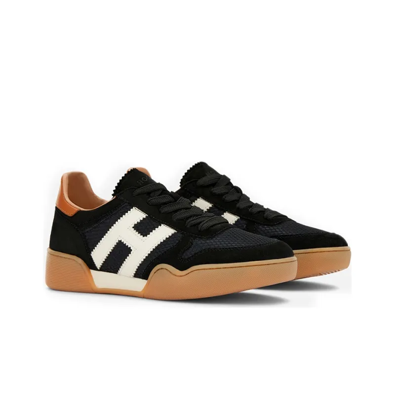 HOGAN H357 Stylish Skateboarding Shoes Women's Brown Black-1