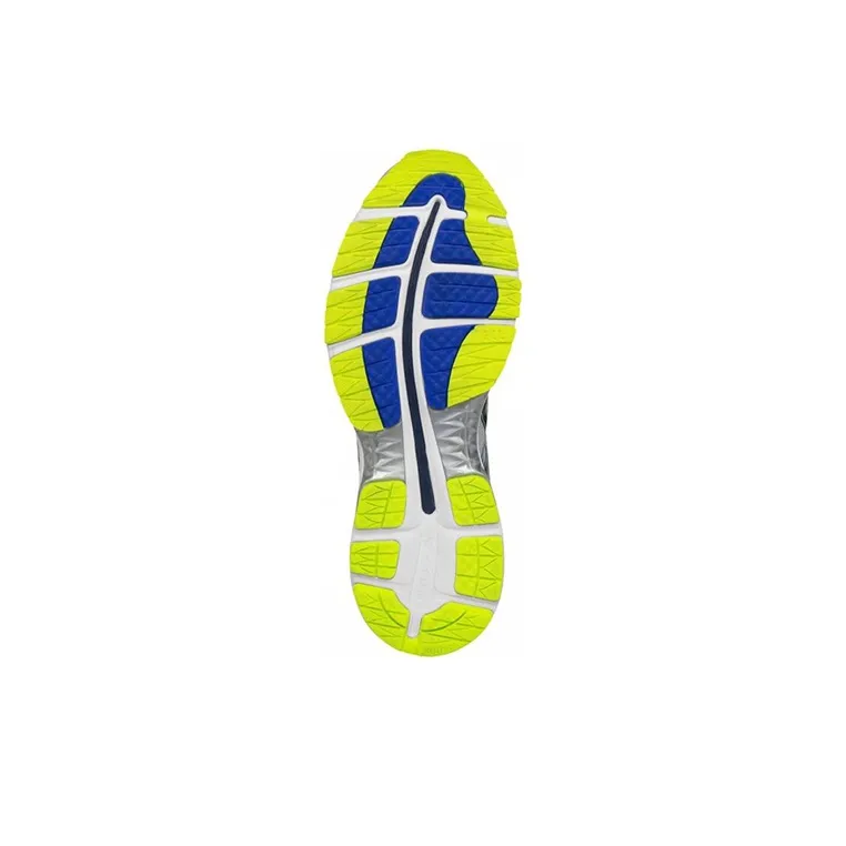 Asics GEL-Nimbus 18 Cushioned Slip-Resistant Low-Top Running Shoes Men's Blue Yellow-3