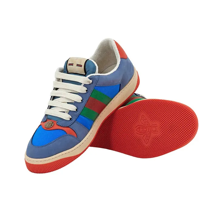 GUCCI Screener Dusty Shoes Stylish Skateboarding Shoes Men's Blue Red-3