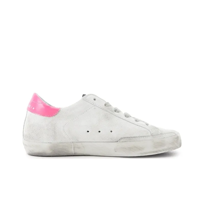 Golden Goose Super Star Skateboard Shoes Women's Low Top White/Gold/Pink-1