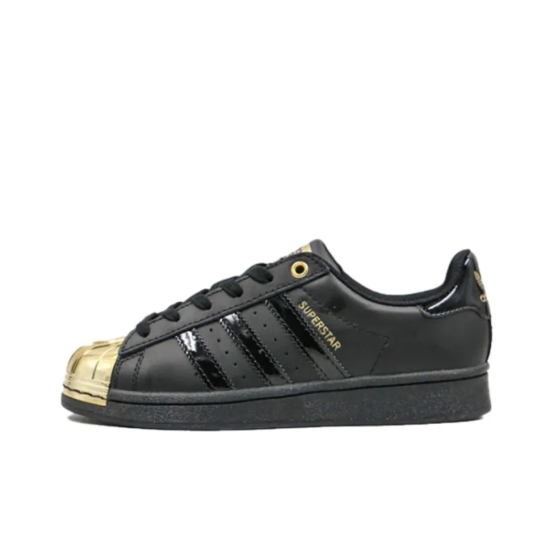 Adidas Superstar Metal Toe Black Gold Metallic Women's-0