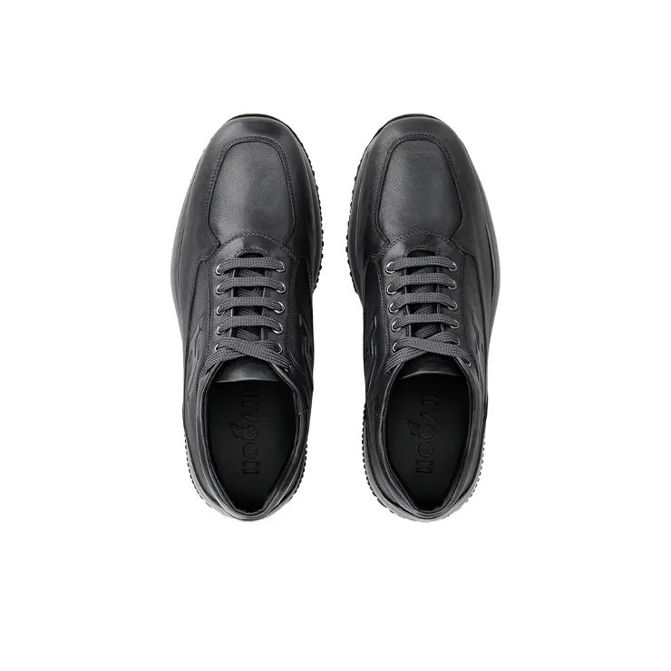 HOGAN Interactive Cushioning Anti Slip And Wear Resistant Low Top Casual Shoes Men's Black-2