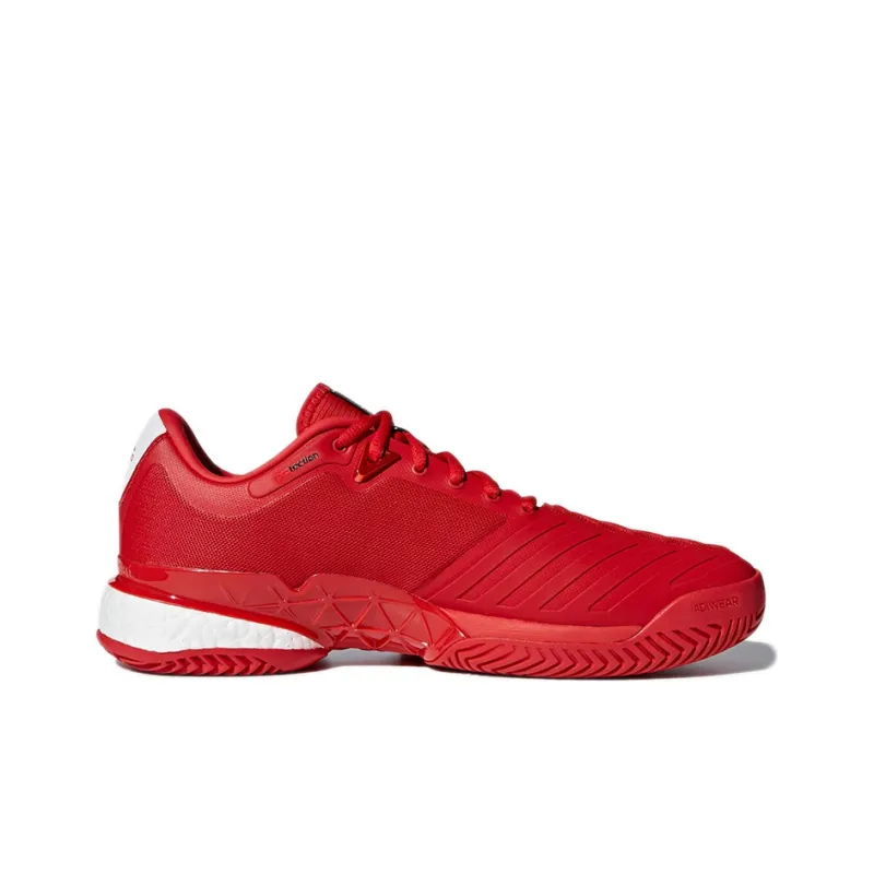 Adidas Barricade 2018 Boost Wear Resistant Low Top Tennis Shoes Men's Red White-1