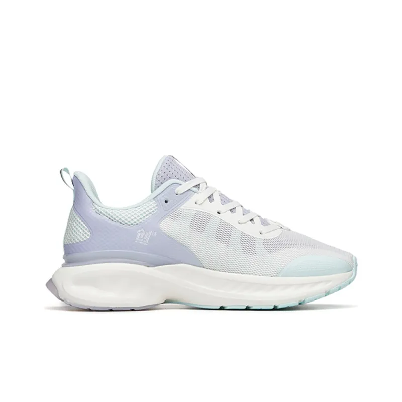 Anta Cushioning Anti Slip Wear Resistant Breathability Low Top Running Shoes Women's White Blue Gray-1