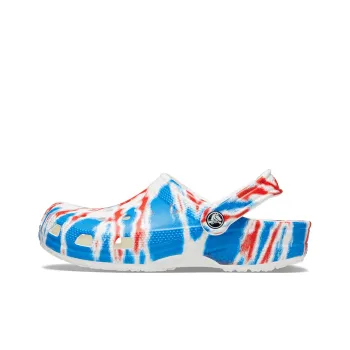 Crocs Classic Pattern Wear Resistant Non Slip Sports Unisex White Blue Red Sandals 'White Blue Red'